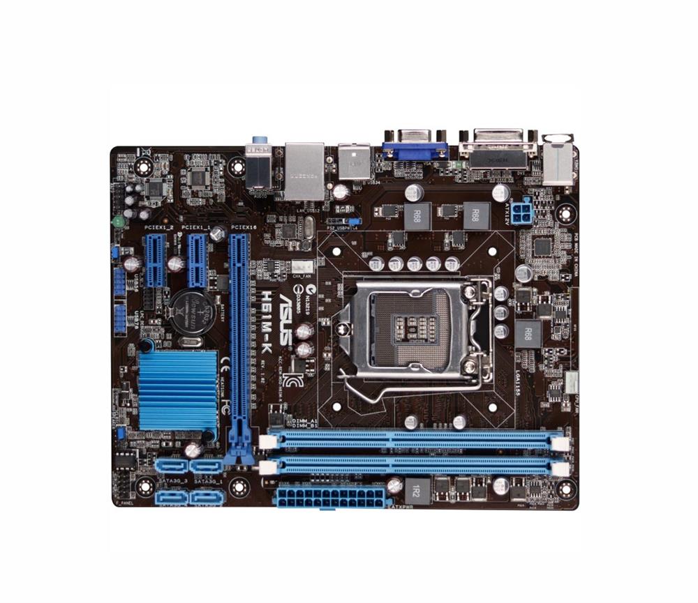 H61M-K ASUS Socket LGA 1155 Intel H61 Chipset 3rd/2nd Generation Core i7 / i5 / i3 / Pentium / Celeron Processors Support DDR3 2x DIMM 4x SATA 3.0Gb/s uATX Motherboard (Refurbished)
