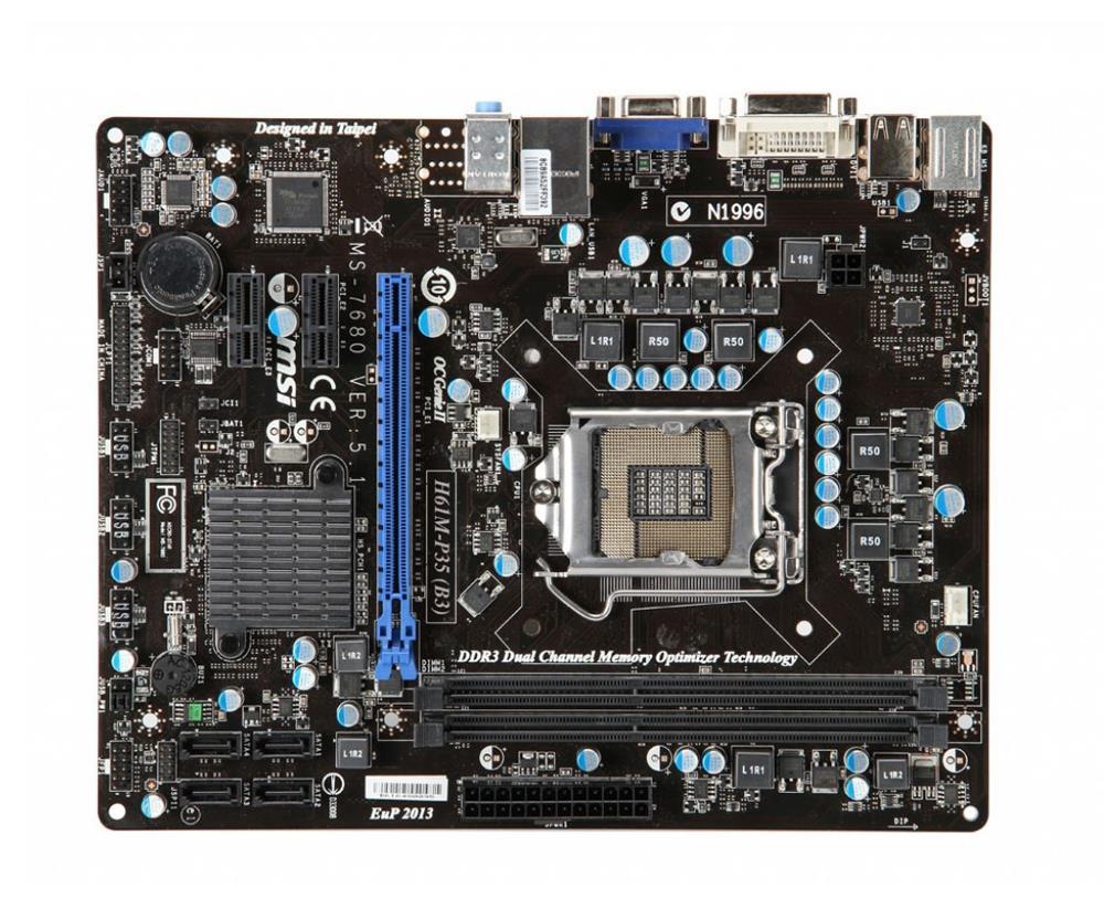H61M-P35(B3) MSI Socket LGA 1155 Intel H61 Chipset Core i7 / i5 / i3 Processors Support DDR3 2x DIMM 4x SATA 3.0Gb/s Micro-ATX Motherboard (Refurbished)