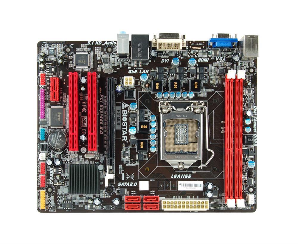 H61MLB-R Biostar H61MLB Socket LGA1155 Intel H61 Chipset micro-ATX Motherboard (Refurbished)