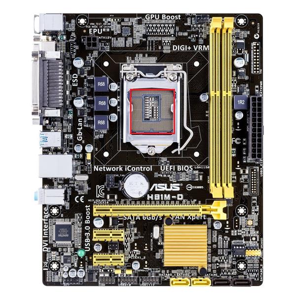 H81M-D ASUS Socket LGA 1150 Intel H81 Chipset 4th Generation Core i7 / i5 / i3 / Pentium / Celeron Processors Support DDR3 2x DIMM 2x SATA 6.0Gb/s uATX Motherboard (Refurbished)