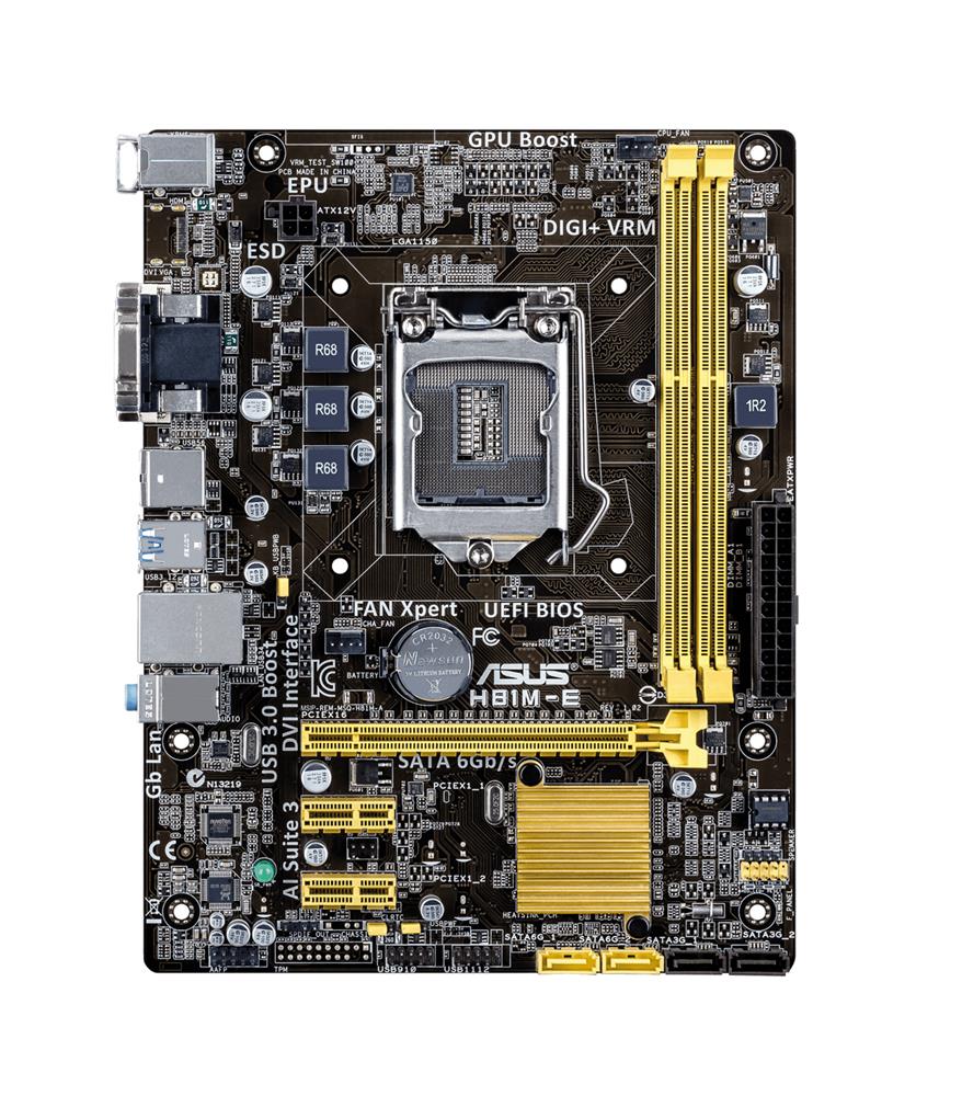 H81M-E-DDO ASUS H81M-E Socket LGA 1150 Intel H81 Chipset 4th Generation Core i7 / i5 / i3 / Pentium / Celeron Processors Support DDR3 2x DIMM 2x SATA 6.0Gb/s uATX Motherboard (Refurbished)