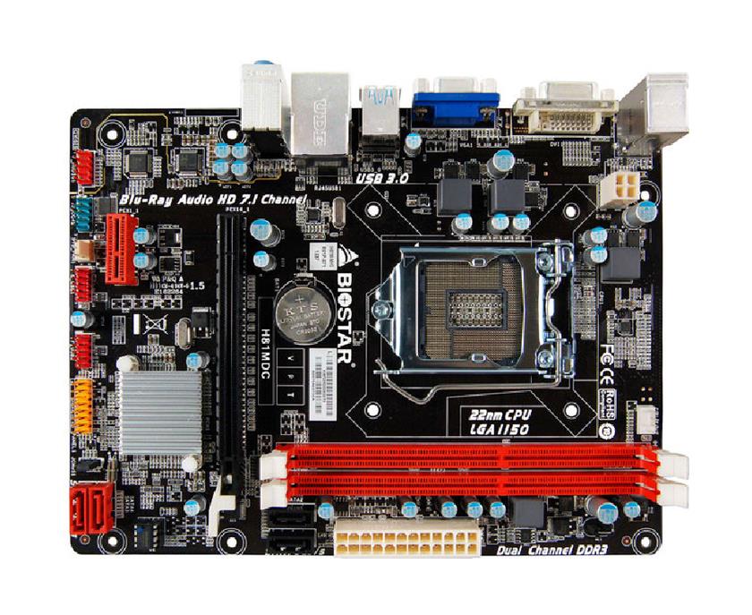 H81MDC Biostar Socket LGA1150 Intel H81 Chipset micro-ATX Motherboard (Refurbished)