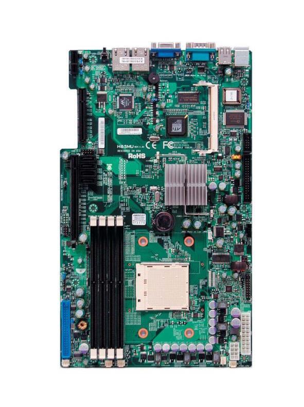 H8SMUO SuperMicro Socket AM2 Nvidia MCP55 Pro Chipset AMD Opteron 1000 Series Processors Support DDR2 4x DIMM 4x SATA2 3.0Gb/s Proprietary Server Motherboard (Refurbished)