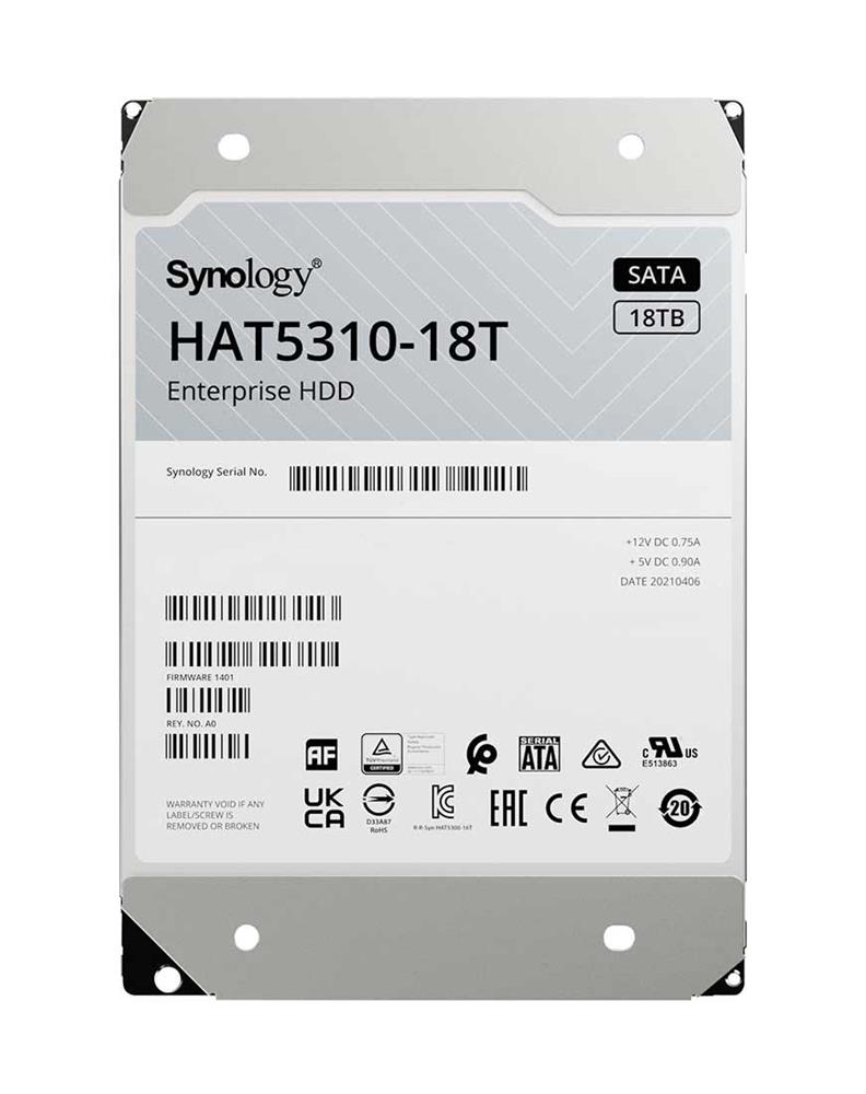 HAT5310-18T Synology Enterprise Hat5300 Series 18TB 72000RPM SATA 6Gbps 512MB Cache 3.5-inch Internal Hard Drive