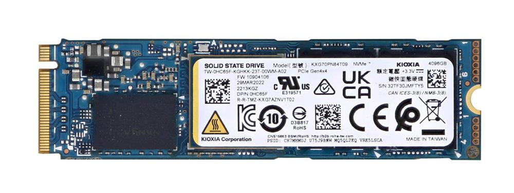 HC65F Dell 4TB TLC PCI Express 4.0 x4 NVMe M.2 2280 Internal Solid State Drive (SSD)