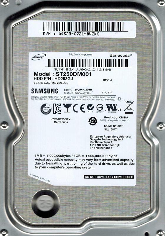 HD253GJ Samsung Spinpoint F3 250GB 7200RPM SATA 3Gbps 16MB Cache 3.5-inch Internal Hard Drive