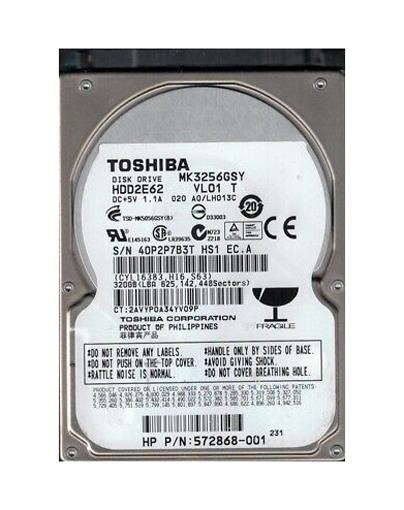 HDD2E62 Toshiba 320GB 7200RPM SATA 3Gbps 16MB Cache 2.5-inch Internal Hard Drive