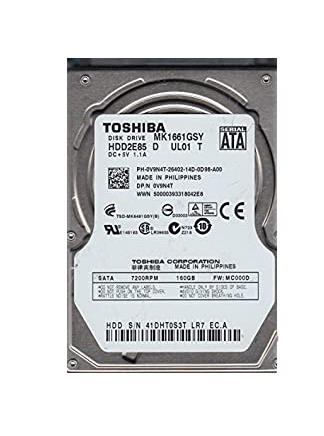 HDD2E85 Toshiba 160GB 7200RPM SATA 3Gbps 16MB Cache 2.5-inch Internal Hard Drive