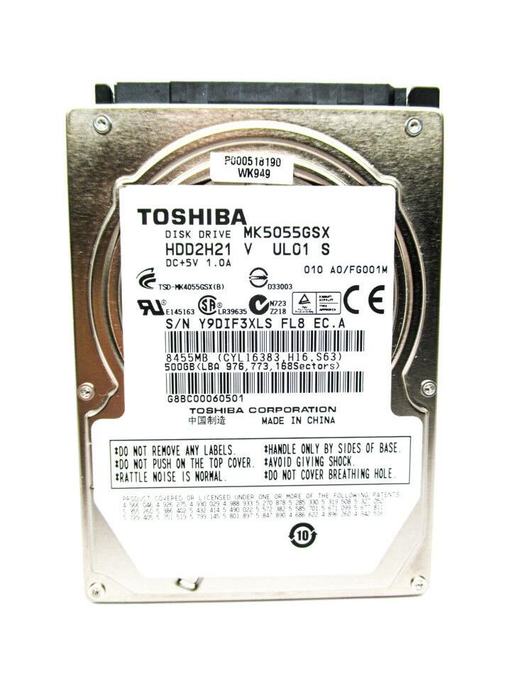 HDD2H21V Toshiba 500GB 5400RPM SATA 3Gbps 8MB Cache 2.5-inch Internal Hard Drive