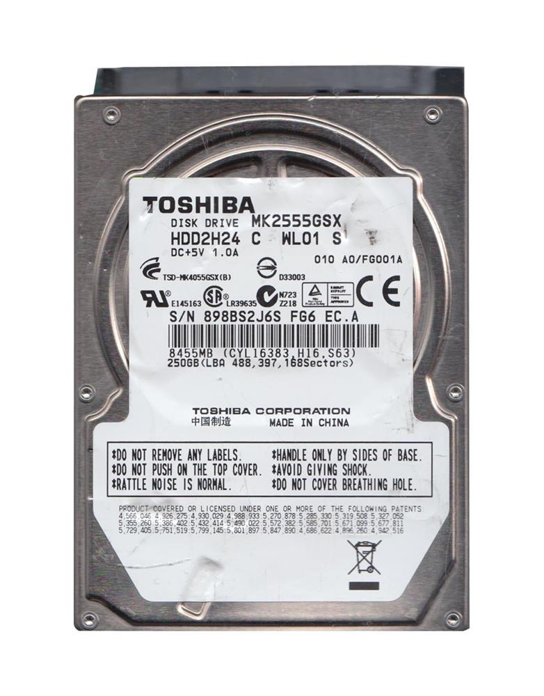 HDD2H24C Toshiba 250GB 5400RPM SATA 3Gbps 8MB Cache 2.5-inch Internal Hard Drive