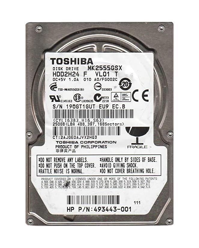 HDD2H24F Toshiba 250GB 5400RPM SATA 3Gbps 8MB Cache 2.5-inch Internal Hard Drive