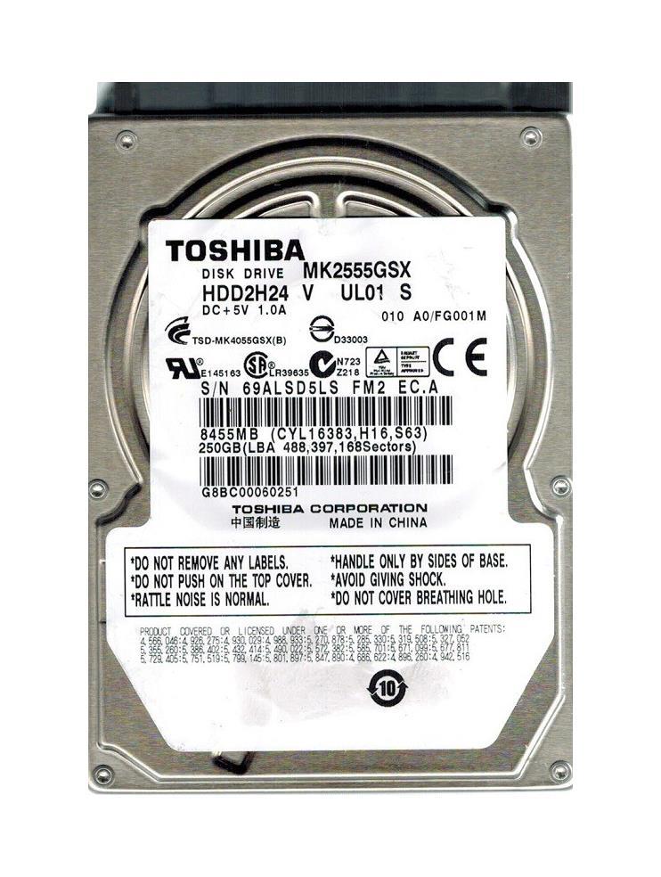 HDD2H24V Toshiba 250GB 5400RPM SATA 3Gbps 8MB Cache 2.5-inch Internal Hard Drive