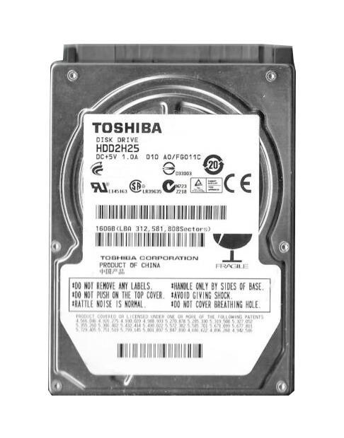 HDD2H25-D Toshiba 160GB 5400RPM SATA 3Gbps 8MB Cache 2.5-inch Internal Hard Drive