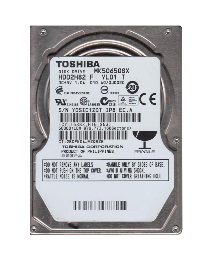 HDD2H82F Toshiba 500GB 5400RPM SATA 3Gbps 8MB Cache 2.5-inch Internal Hard Drive