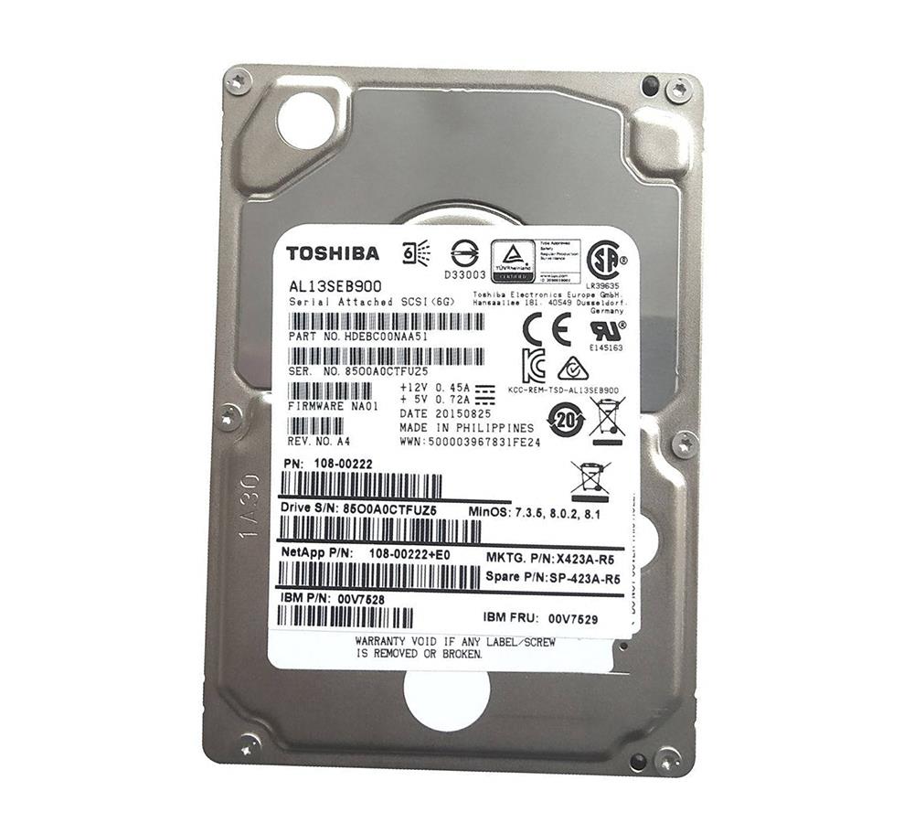 HDEBC00NAA51 Toshiba 900GB 10000RPM SAS 6Gbps 2.5-inch Internal Hard Drive