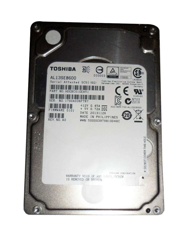 HDEBC01GEA51-A Toshiba Enterprise Performance 600GB 10000RPM SAS 6Gbps 64MB Cache (512n) 2.5-inch Internal Hard Drive