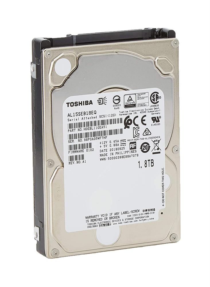 HDEBL11GEA51 Toshiba 1.8TB 10000RPM SAS 12Gbps 2.5-inch Internal Hard Drive