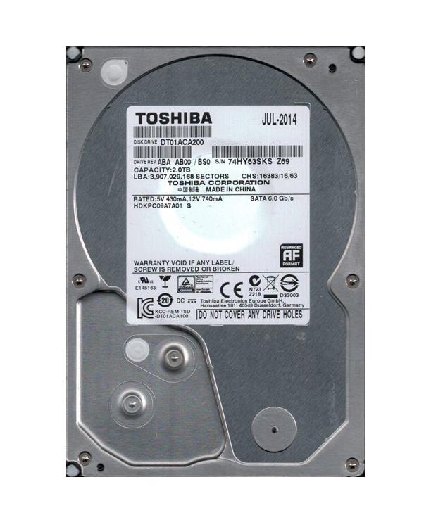 HDKPC09A7A01 Toshiba Desktop 2TB 7200RPM SATA 6Gbps 64MB Cache (512e) 3.5-inch Internal Hard Drive