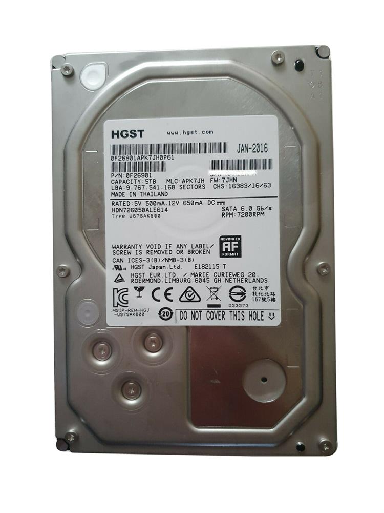 HDN726050ALE614 HGST Hitachi Deskstar NAS v2 5TB 7200RPM SATA 6Gbps 128MB Cache (512e) 3.5-inch Internal Hard Drive