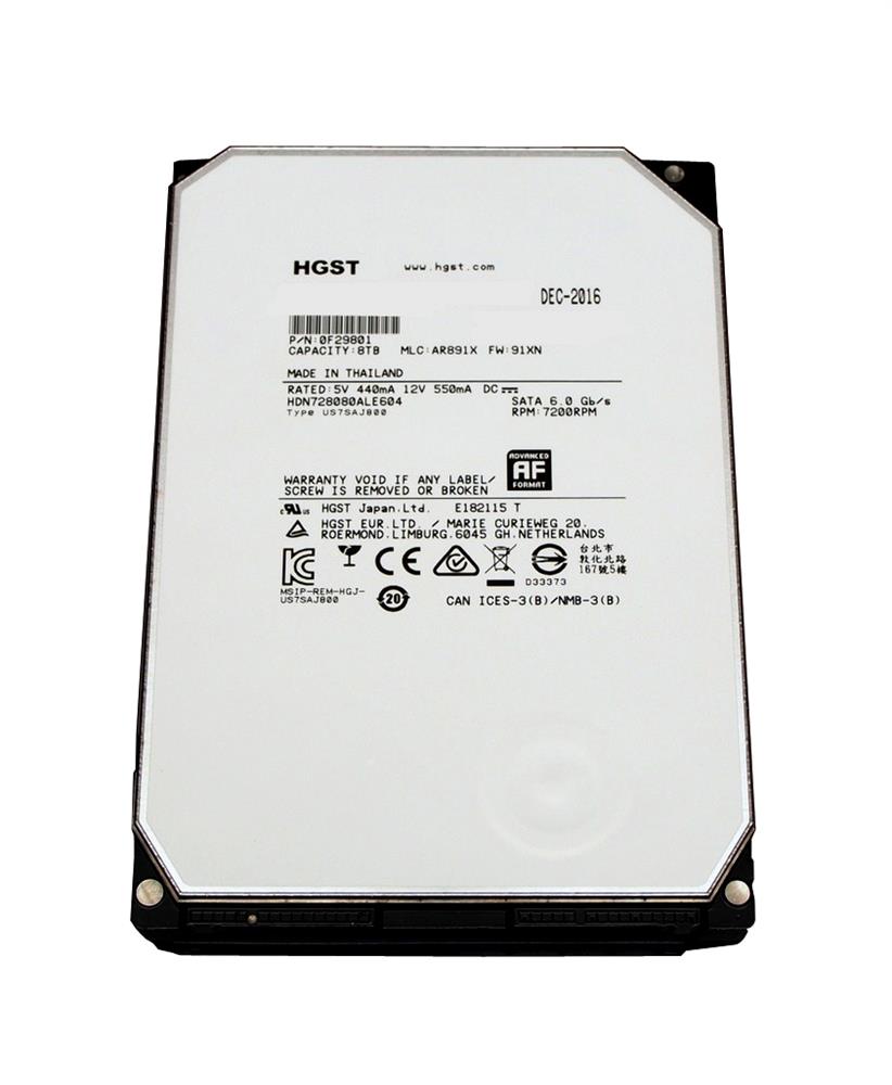 HDN728080ALE604 HGST Hitachi Deskstar NAS 8TB 7200RPM SATA 6Gbps 128MB Cache 3.5-inch Internal Hard Drive