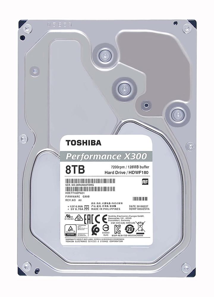 HDWR180UZSVA Toshiba X300 Performance 8TB 7200RPM SATA 6Gbps 256MB Cache (512e) 3.5-inch Internal Hard Drive