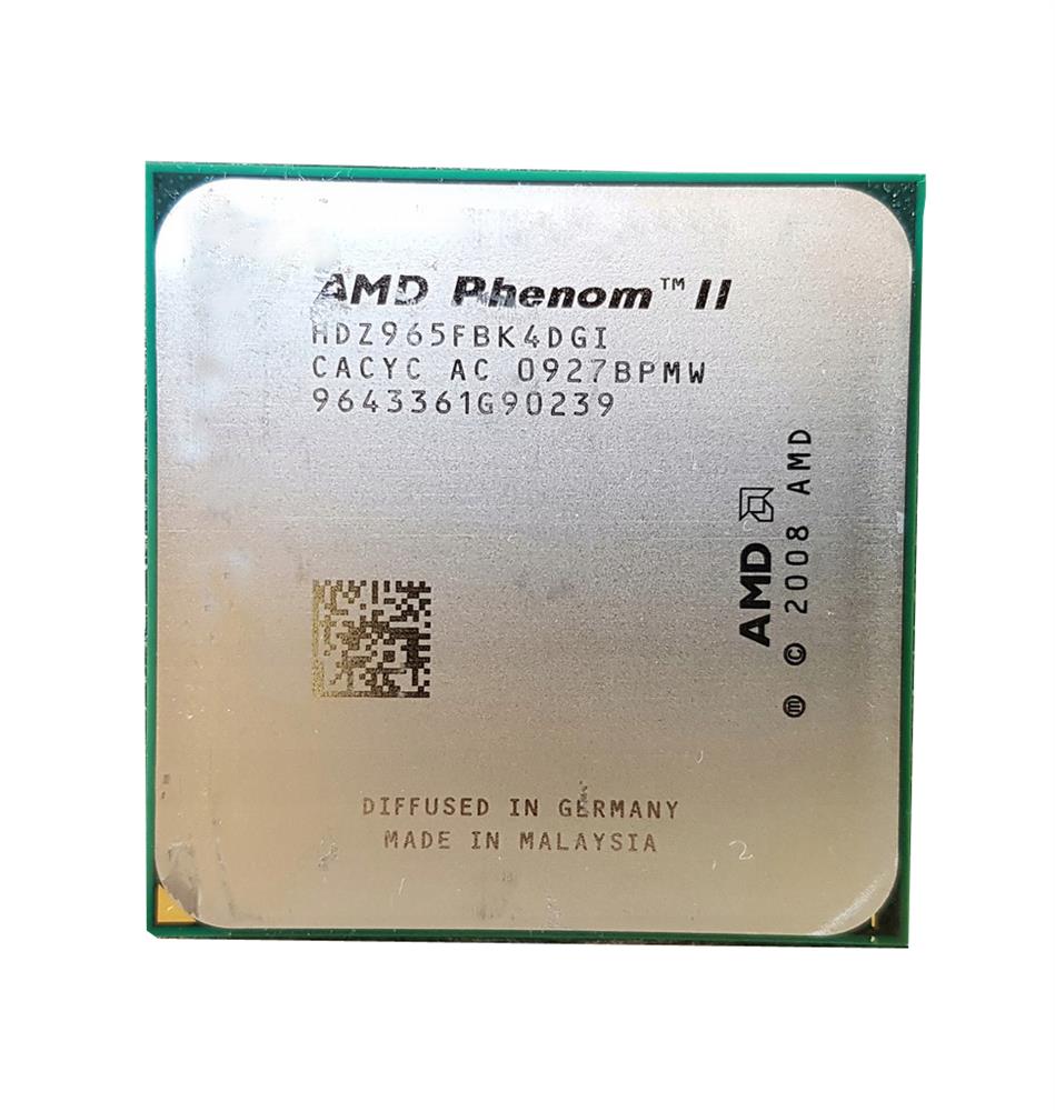 HDZ965FBK4DGI AMD Phenom II X4 965 Quad-Core 3.40GHz 4.00GT/s 6MB L3 Cache Socket AM2+ Processor