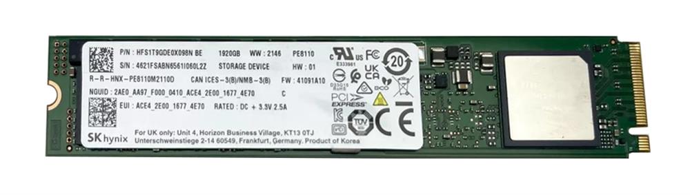HFS1T9GDE0X098N Hynix 1.92TB TLC PCI Express 3.0 x4 NVMe M.2 22110 Internal Solid State Drive (SSD)