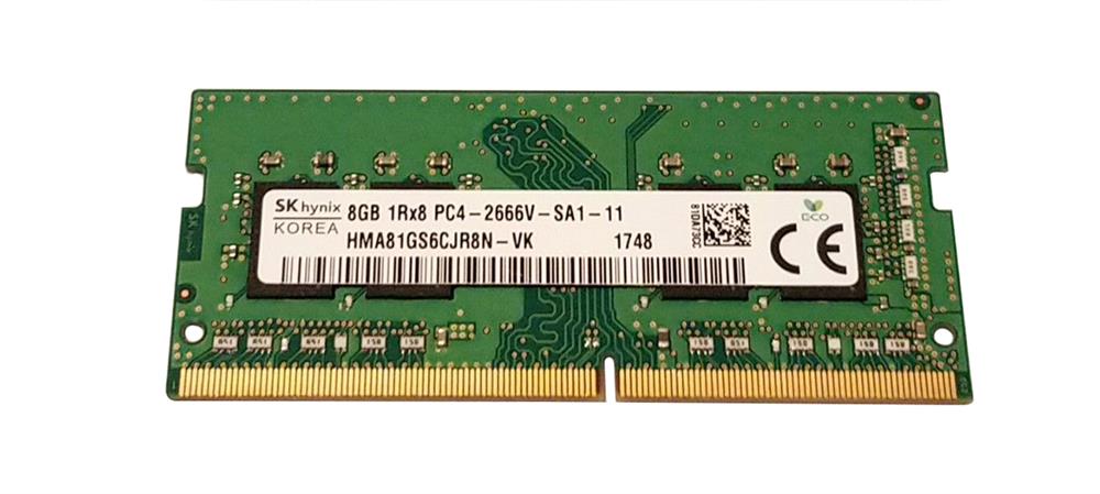 HMA81GS6CJR8N-VK Hynix 8GB PC4-21300 DDR4-2666MHz non-ECC Unbuffered CL19 260-Pin SoDimm 1.2V Single Rank Memory Module