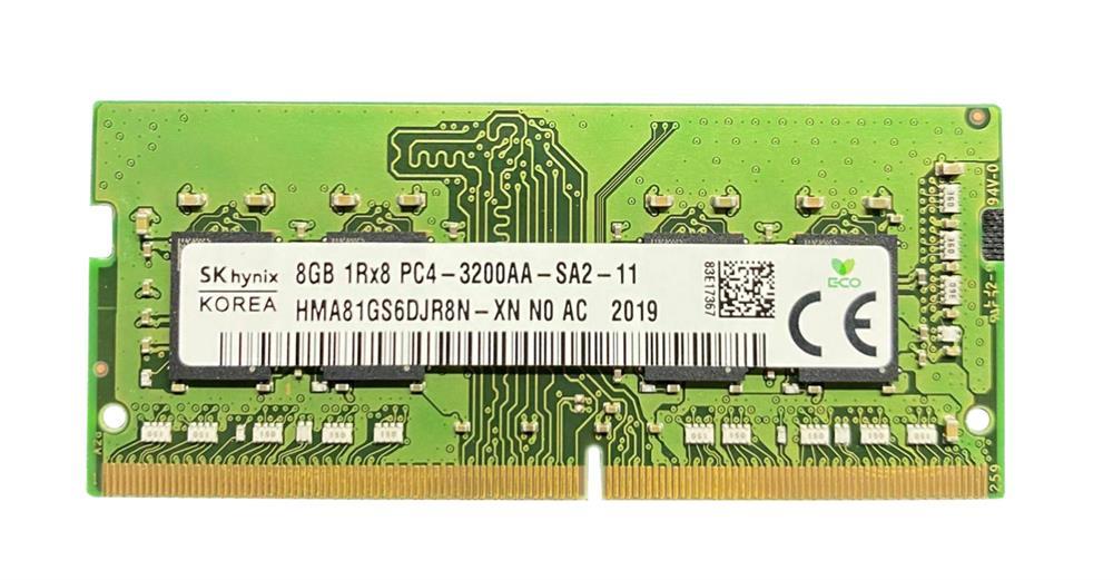 HMA81GS6DJR8N-XNN0 Hynix 8GB PC4-25600 DDR4-3200MHz non-ECC Unbuffered CL22 260-Pin SoDimm 1.2V Single Rank Memory Module