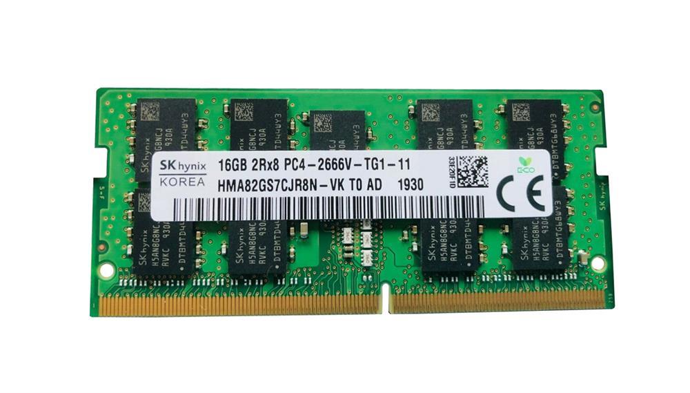 HMA82GS7CJR8N-VKT0-AD Hynix 16GB PC4-21300 DDR4-2666MHz ECC Unbuffered CL19 260-Pin SoDimm 1.2V Dual Rank Memory Module