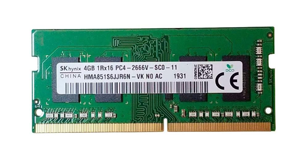 HMA851S6JJR6N-VK Hynix 4GB PC4-21300 DDR4-2666MHz non-ECC Unbuffered CL19 260-Pin SoDimm 1.2V Single Rank Memory Module