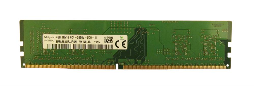 HMA851U6JJR6N-VKN0-AC Hynix 4GB PC4-21300 DDR4-2666MHz non-ECC Unbuffered CL19 288-Pin DIMM 1.2V Single Rank Memory Module