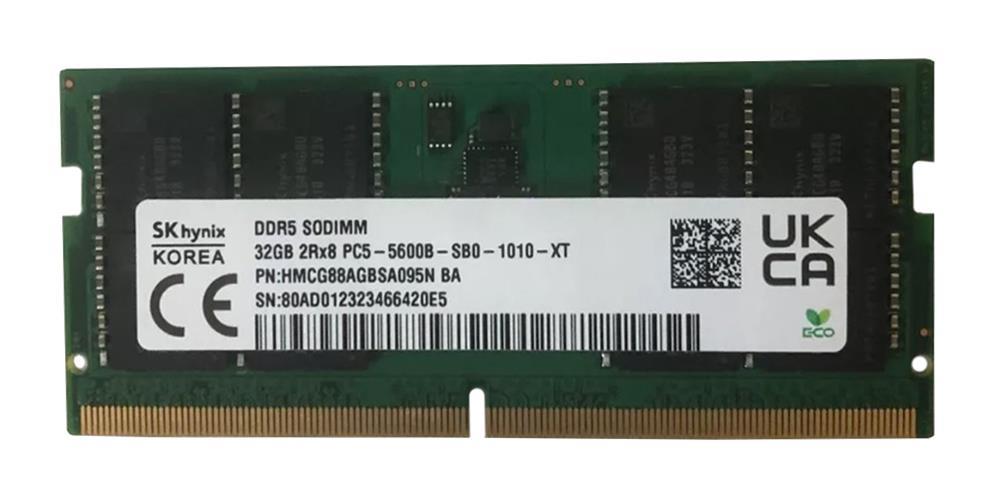 HMCG88AGBAA095N Hynix 32GB PC5-44800 DDR5-5600MHz ECC Unbuffered CL46 262-Pin SoDIMM 1.1V Dual Rank Memory Module