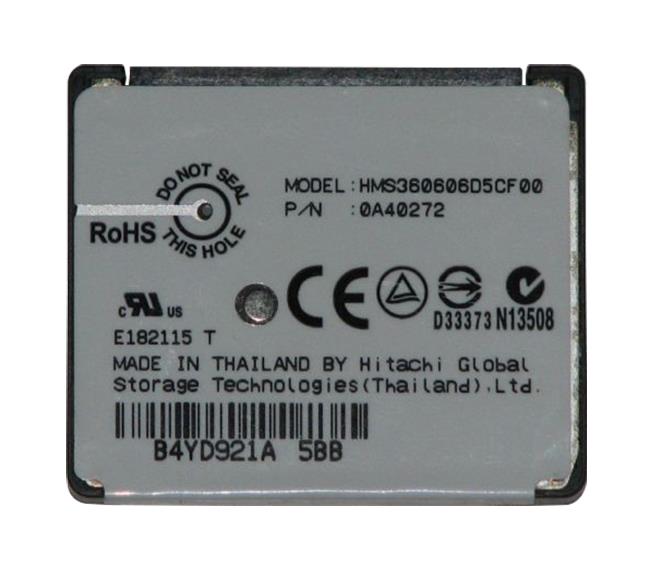 HMS360606D5CF00 Hitachi Microdrive 3K6 6GB 3600RPM CompactFlash (CF+) Type II 128KB Cache 1-inch Internal Hard Drive