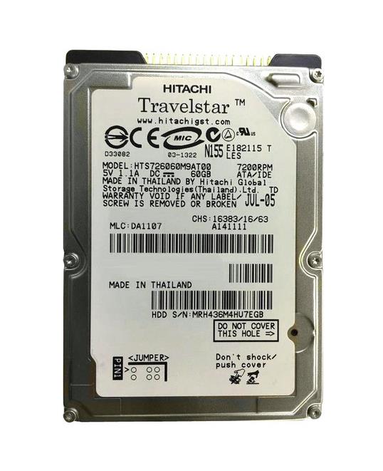 HST726060M9AT00 Hitachi 60GB 7200RPM ATA/100 2.5-inch Hard Drive
