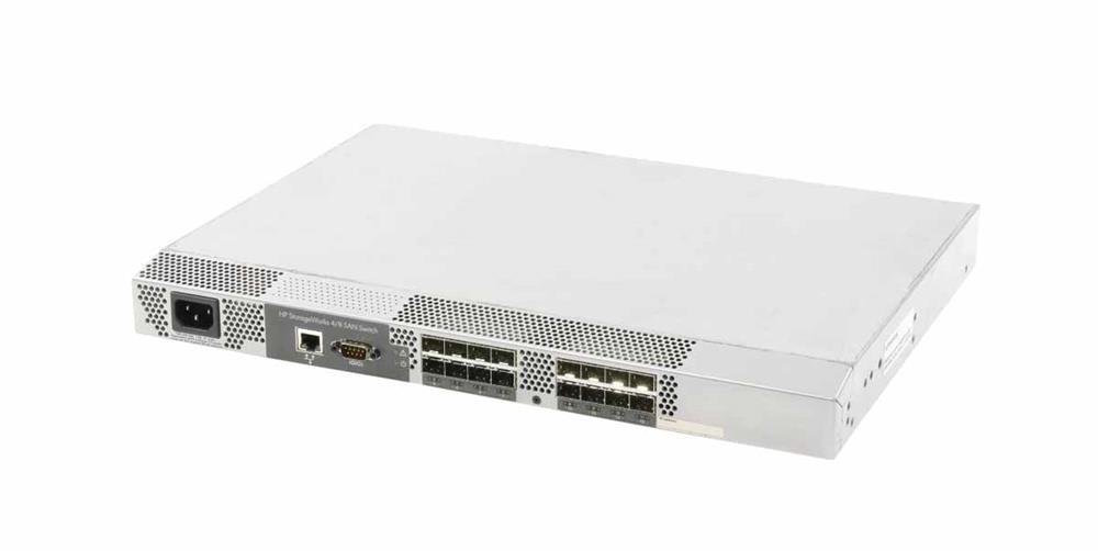 HSTNM-N005 HP Storageworks 4/8 16-Ports SFP Base San Ethernet Switch Rack-mountable - 1U (Refurbished)