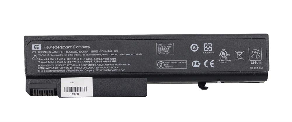 HSTNN-UB69 HP 6-Cell 10.8V 55Wh 5200mAh Lithium-ion (Li-ion) Primary Notebook Battery for Ellitebook 6930p (Refurbished)