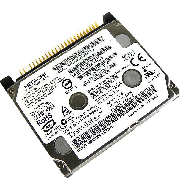 HTC426060G9AT00 Hitachi Travelstar C4K60 60GB 4200RPM ATA-100 2MB Cache 1.8-inch Internal Hard Drive