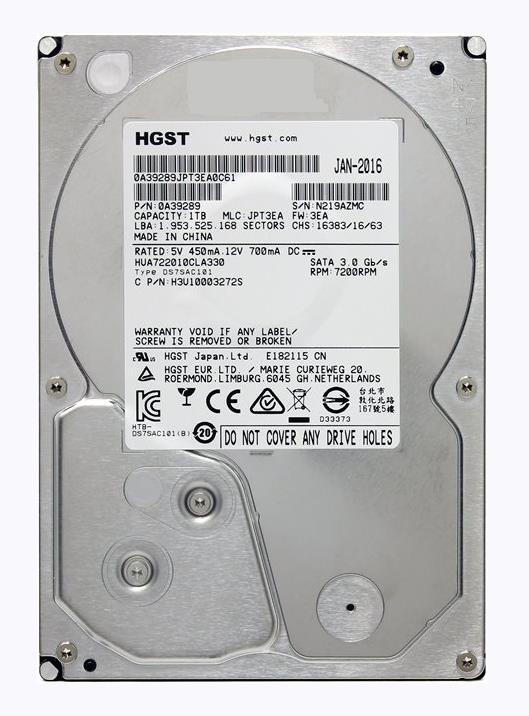HUA722010CLA330 HGST Hitachi Ultrastar A7K2000 1TB 7200RPM SATA 3Gbps 32MB Cache 3.5-inch Internal Hard Drive