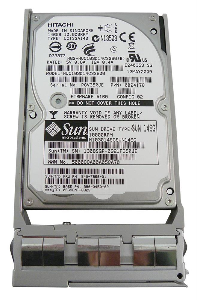 HUC103014CSS600-SUN Sun 146GB 10000RPM SAS 6Gbps 2.5-inch Internal Hard Drive