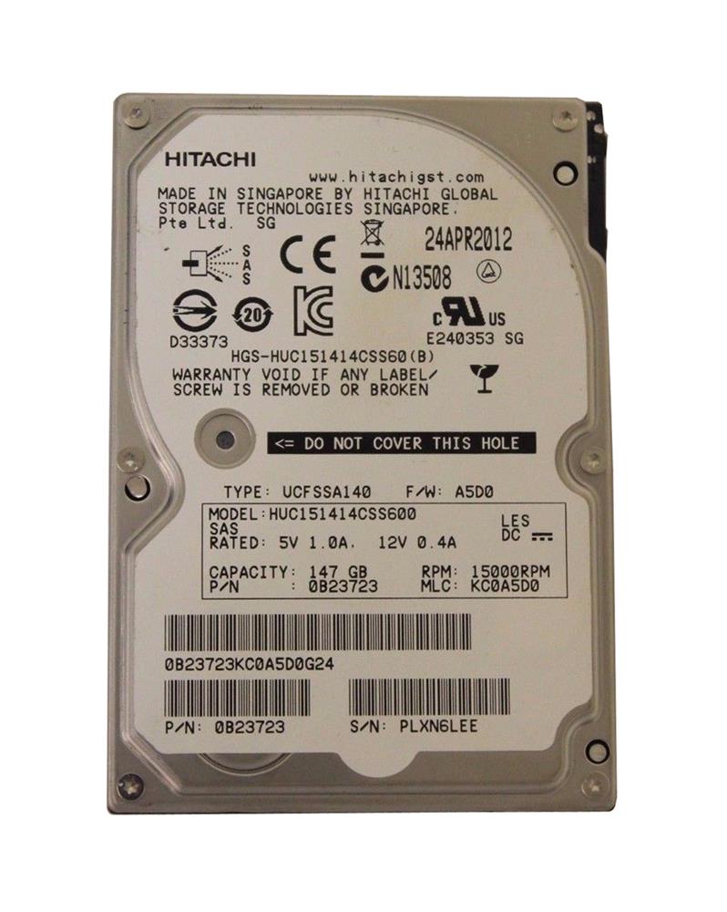 HUC151414CSS600 HGST Hitachi Ultrastar C15K147 147GB 15000RPM SAS 6Gbps 64MB Cache 2.5-inch Internal Hard Drive