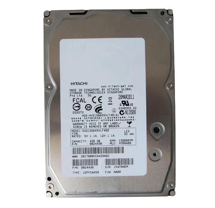 HUS156045VLF40 HGST Hitachi 450GB 15000RPM Fibre Channel 4Gbps 3.5-inch Internal Hard Drive
