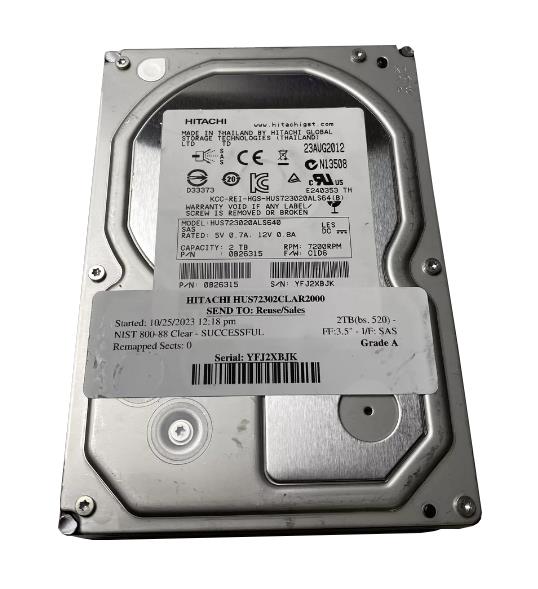 HUS72302CLAR2000 Hitachi 2TB 7200RPM SAS 3.5-Inch Hard Drive for VNX Disk Enclosures