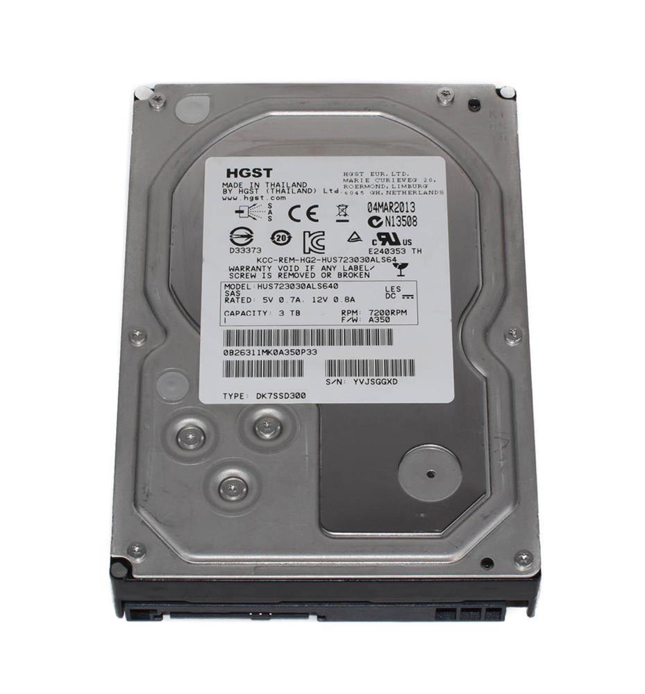 HUS723030ALS640 HGST Hitachi Ultrastar 7K3000 3TB 7200RPM SAS 6Gbps 64MB Cache 3.5-inch Internal Hard Drive