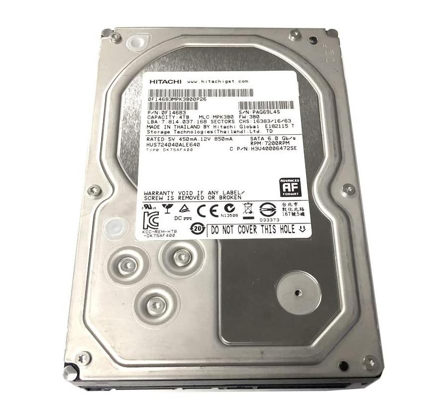 HVS724040ALE640 HGST Hitachi Ultrastar 7K4000 4TB 7200RPM SATA 6Gbps 64MB Cache (512e) 3.5-inch Internal Hard Drive