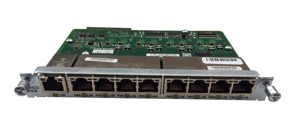 HWIC-D-9ESW Cisco 2800 Series 9-Ports 10/100Mbps Ethernet Switch Wan Interface Card (Refurbished)