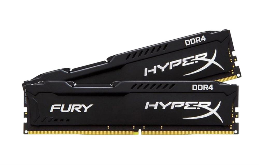 HX424C15FBK2/8 Kingston HyperX FURY Black Series 8GB Kit (2 X 4GB) PC4-19200 DDR4-2400MHz non-ECC Unbuffered CL15 (15-15-15) 288-Pin DIMM Memory