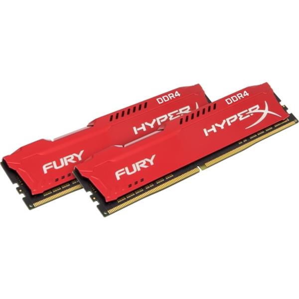 HX426C16FR2K2/16 Kingston HyperX FURY Red 16GB Kit (2 X 8GB) PC4-21300 DDR4-2666MHz non-ECC Unbuffered CL16 (16-18-18) 288-Pin DIMM 1.2V Single Rank Memory (Kit of 2)