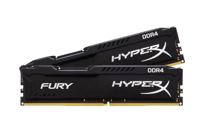 HX430C15FB3K2/16 Kingston HyperX FURY Black 16GB Kit (2 X 8GB) PC4-24000 DDR4-3000MHz non-ECC Unbuffered CL15 288-Pin DIMM 1.35V Memory