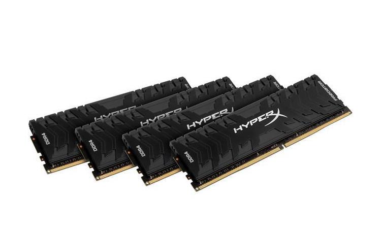 HX432C16PB3K4/64 Kingston XMP HyperX Predator 64GB Kit (4 X 16GB) PC4-25600 DDR4-3200MHz non-ECC Unbuffered CL16 (16-18-18) 288-Pin DIMM 1.35V Low Voltage Memory (Kit of 4)